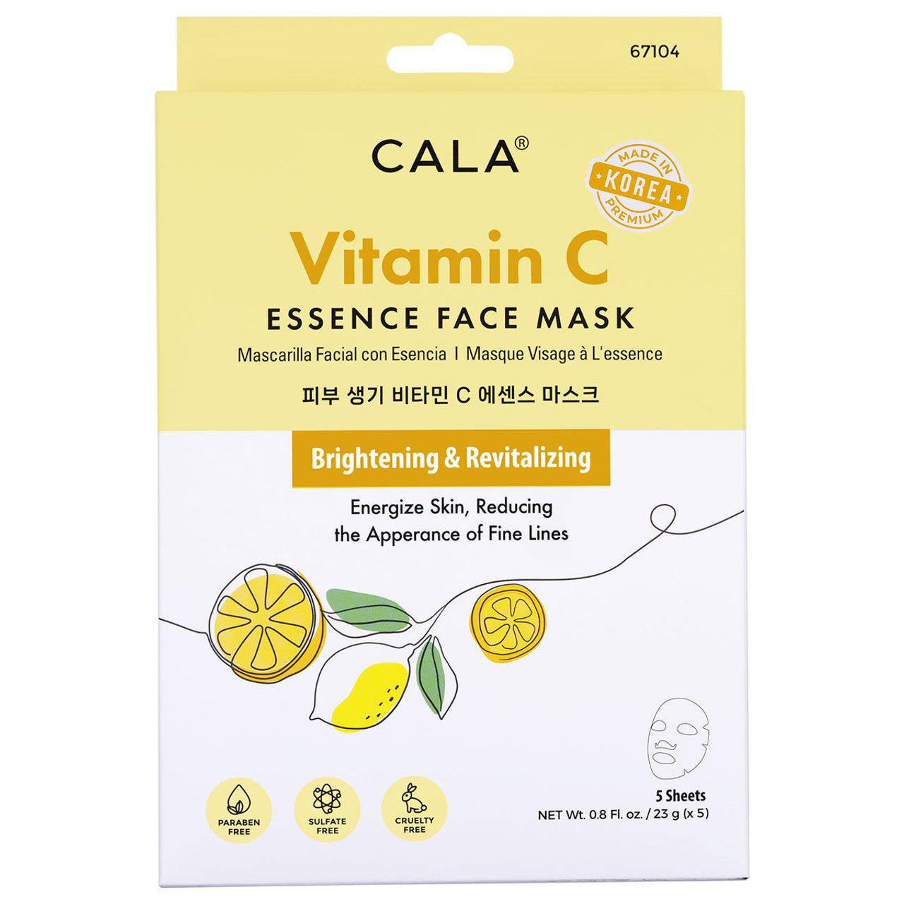 VITAMIN C ESSENCE FACIAL MASKS (5PKS) | Cala