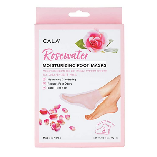 Rosewater moisturizing foot mask 3 count | CALA